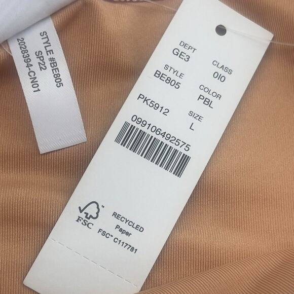 J Crew Bikini Bottoms Pink Cheeky Curved Ribbed String Size Large BE805 Sexy New - Picture 5 of 5